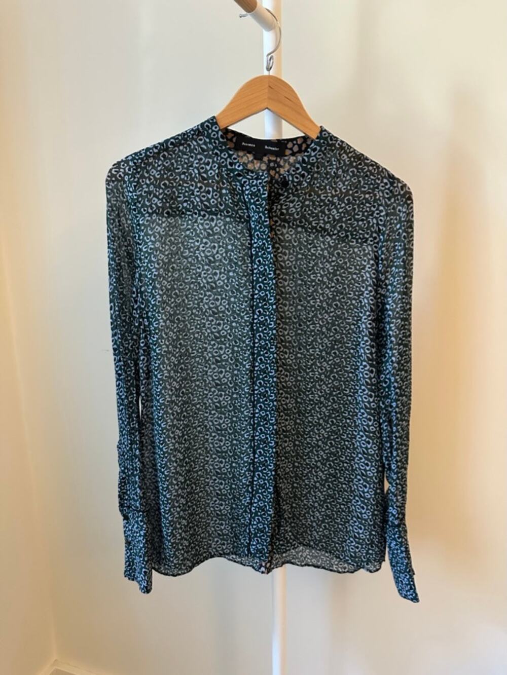 Proenza Schouler Silk Leopard Blouse, Size 0